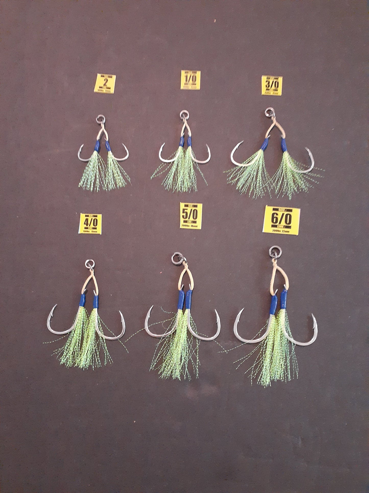 Gold Twin Assist Hooks Sizes 3/0, 4/0, 5/0 and 6/0